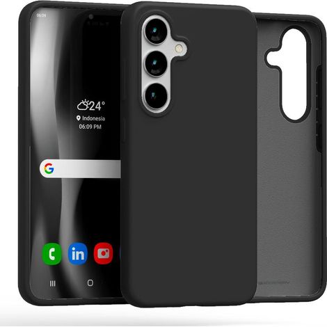Custodia in silicone nero per Samsung Galaxy S25 Plus Mercury