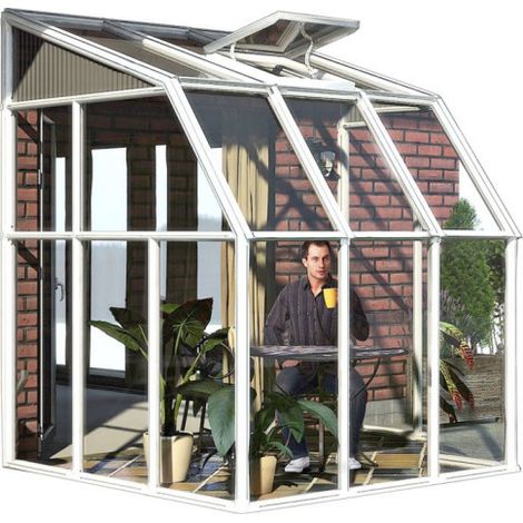 Lean To Greenhouse Sun Room Clear 6 x 6 - Polycarbonate/Acrylic - L200 x W200.5 x H247 cm