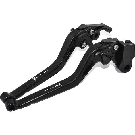 Accessoires pour Yamaha MT-01 2004-2009 : leviers de frein et d'embrayage longs en alliage d'aluminium usiné CNC (bleu) – Noir (1/5)