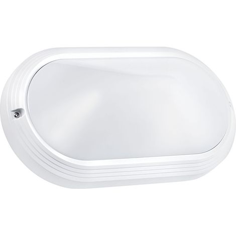 Aric – Hublot extérieur IP54 IK10 ovale blanc E27 60W max. – Pour espaces humides – Lampe non fournie – Plafonnier d'extérieur (1/3)
