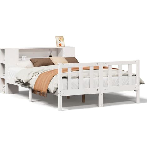 Maison Exclusive - Letto Libreria senza Materasso Bianco 150x200 cm Legno di Pino