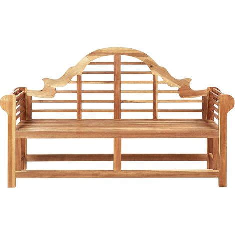 Panchina classica da giardino per esterni in legno d'acacia 196 cm Design a doghe in legno chiaro