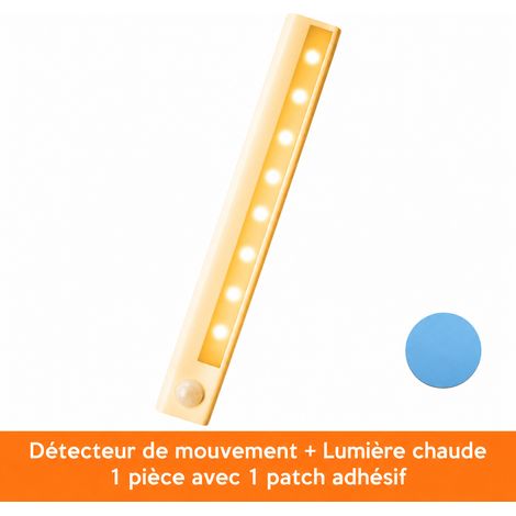 Lot de 2 réglettes veilleuses LED T015 lumière chaude réglable à détecteur de mouvement réf 2041 100 g – Livraison gratuite