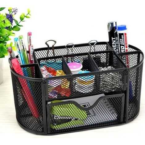 9 Compartment Multifunctional Storage Organizer Desk Pen Holder Stationery Storage Container Box (1/4)