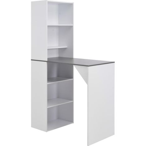 Mesa alta de bar con armario blanca 115x59x200 cm vidaXL