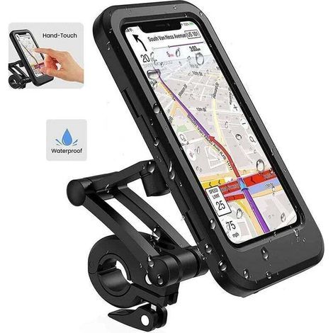 Support de téléphone pour moto, support de téléphone étanche pour vélo, support de smartphone pour scooter de moto à 360 ° avec support de téléphone pour housse de pluie pour moto (1/5)