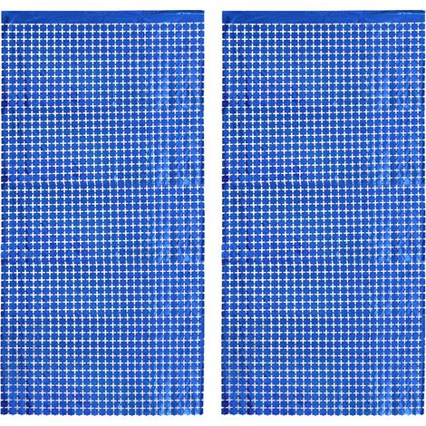 2 Rideau à franges, Métal, 100x200 cm, Adhésif double face, Réutilisable, Anniversaire, Mariage (1/5)