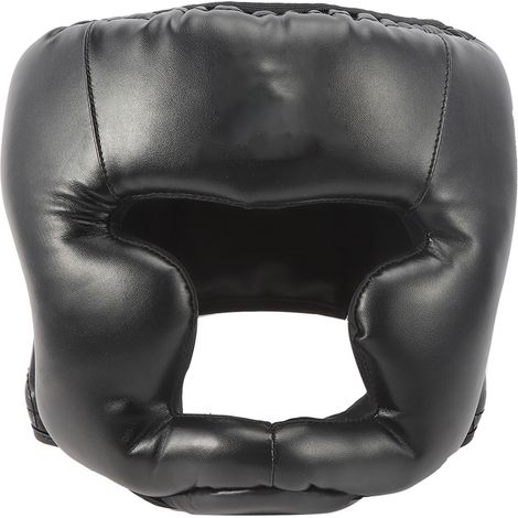 Casque de boxe intégral adulte/enfant Sanda Muay Thai - Équipement de protection pour les combats - Noir