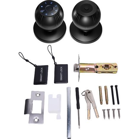 Bouton d'empreinte digitale de porte d'entrée sans clé de serrure intelligente TY App accès à distance BT 5-en-1 empreinte digitale/mot de passe/carte/clé/application pour 40-60 mm bureau maison chamb (1/5)