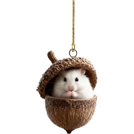 Guirlande Animale - Décoration Arbre De Noël En Forme D'Animal De La Forêt - Ornements En Bois Avec Forme De Gland - Lot De 1 Pièce (1/4)