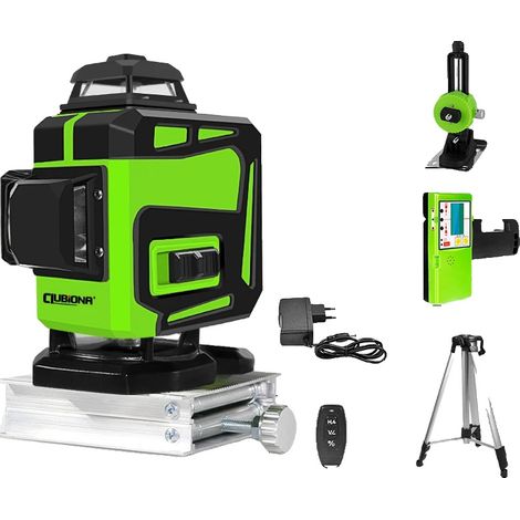 Niveau Laser à Faisceau Vert 4D, Haute Visibilité, Télécommande (1/2)