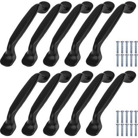 10x Cuisine Armoire Porte Poignées Placard Tiroir Chambre Meubles Tirer Entraxe 96mm, Aluminium, avec des vis,Pour poignée de porte d'armoire de cuisine poignée de meuble avec vis pour tiroir d'armoir (1/4)