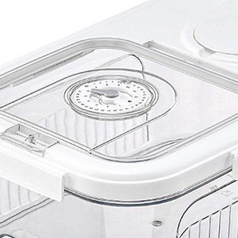 Boîte de rangement pour riz transparente à fermeture magnétique, idéale pour conserver les céréales et autres aliments secs. Petit modèle élégant blanc. (1/5)