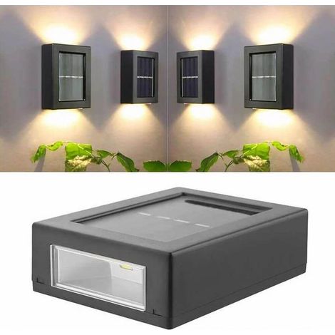 Lot de 2 lampes solaires pour façade, mur, escalier Éclairage extérieur de façade solaire noir-AquaForge (1/5)