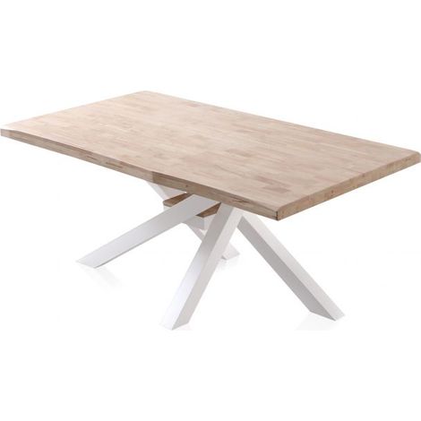Mesa de comedor Xena Fit 180 Roble - Blanco 100cm (ancho) x 76cm (alto) (1/5)