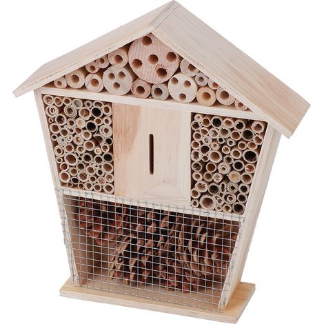 Gartenarbeit: Kleines Insektenhaus aus Holz, Unterschlupf, Nistplatz, Dekoration für Bienen und Wanzen (1/5)