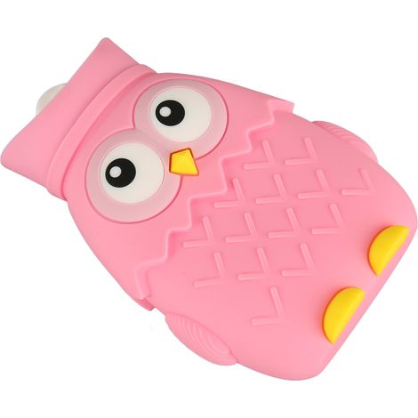Bouillotte micro-ondable avec motif d'aigle, style dessin animé, pratique et mignonne pour les étudiantes à utiliser sur leur ventre, rose. (1/5)