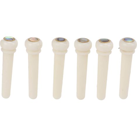 6 chevilles de guitare acoustique en bois naturel, qualité premium, pour guitare folk et ukulélé, remplacement facile (lot de 6 pièces) (1/5)