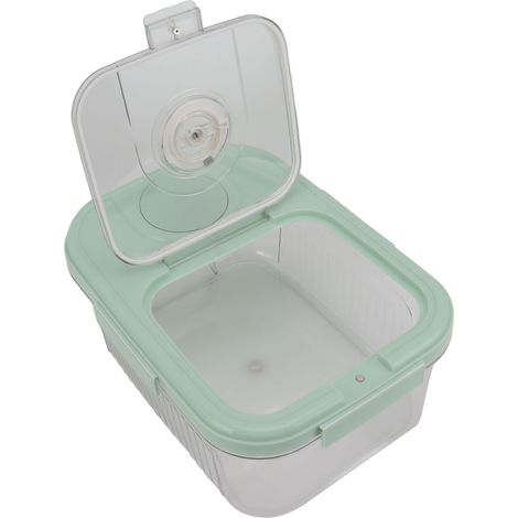 Boîte de rangement hermétique pour riz, distributeur de riz, bac de stockage pour céréales, grand seau de 10 kg, vert (1/5)