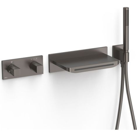 Kit robinet thermostatique encastré 2 voies pour baignoire et douche B-system Graphite - TRES 30725207GR