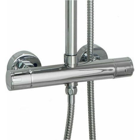 RHG Runder Thermostatmischer mit Doppelauslauf für Duschsäule – Chrom (1/5)