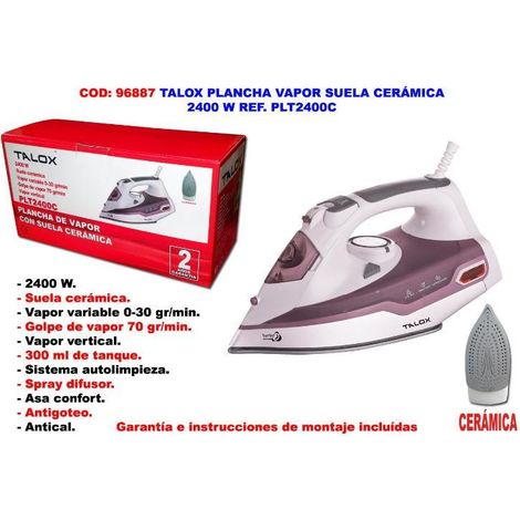 TALOX PLANCHA VAPOR SUELA CERAMICA 2400 W PLT 2400C