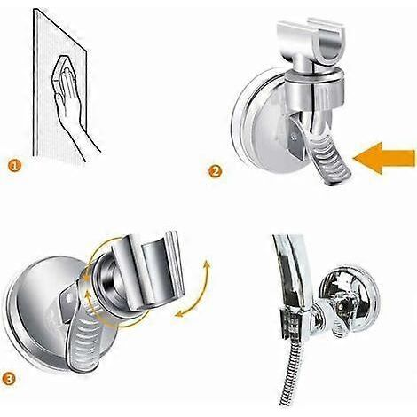Support de pommeau de douche, support de pommeau de douche à ventouse, support mural pour pommeau de douche (1/4)