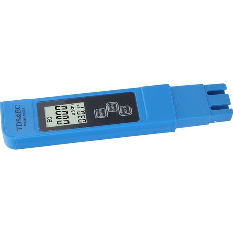 Testeur de qualité de l'eau 3 en 1 portable : mesure du TDS, de la conductivité électrique et de la température, avec écran LED HD (bleu). (1/5)