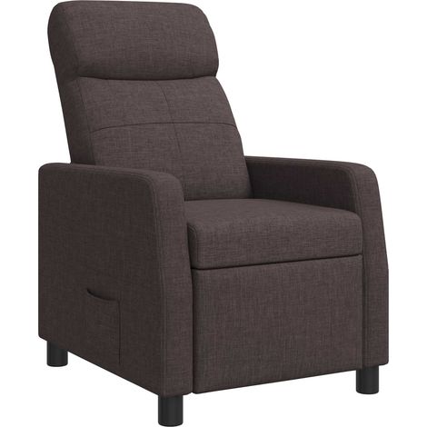 Recliner Dark Brown Fabric vidaXL (1/5)
