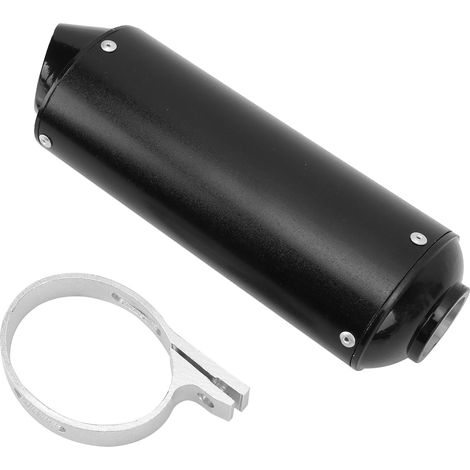 Silencieux d'échappement noir de 32 mm/1,3 pouce adapté aux VTT, motos de cross et scooters de 90 cc, 110 cc, 125 cc, 150 cc et 160 cc. (1/5)