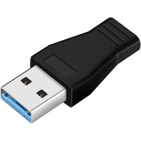 Adaptateur de données convertisseur USB 3.0a avec connecteur mâle Type-C vers micro USB 3.1 femelle (noir)-Black