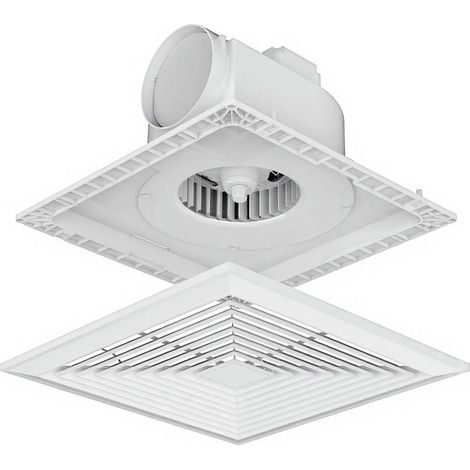 Ventilateur extracteur plafond 240×240mm blanc ABS étanche, moteur silencieux, ventilation puissante salle de bain cuisine (1/5)