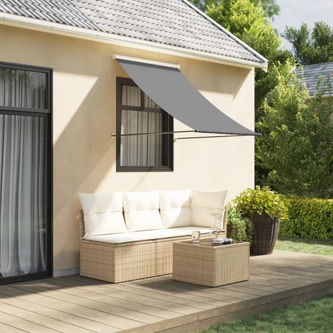 Toldo retráctil de tela y acero gris antracita 150x150 cm vidaXL