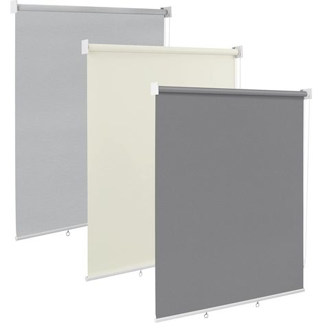WOLTU Tenda avvolgibile verticale per esterni Tenda da Sole a Caduta Verticale Tenda a Rullo per Esterno Tenda Parasole Antivento Privacy per Balcone Terrazzo Giardino Gazebo. 100x140 cm Grigio Scuro