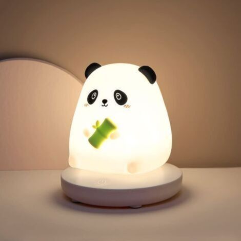 Rechargeable Night Light for Kids, Lovely 3 Color Panda Night Light, Baby Night Light, Soft Silicone Baby Night Light, LED Bedside Lamp for Kids and Holiday Gifts (1/5)