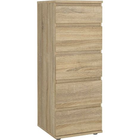 Dmora - Cassettiera Abelarda, Settimino multiuso, Comò camera da letto, Mobile con cassetti, 40x40 h107 cm, Quercia