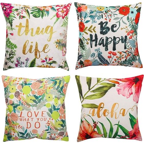 Lot de 4 housses de coussin décoratives 45 x 45 cm pour canapé, lit, fauteuil, voiture, Thanksgiving (1/5)