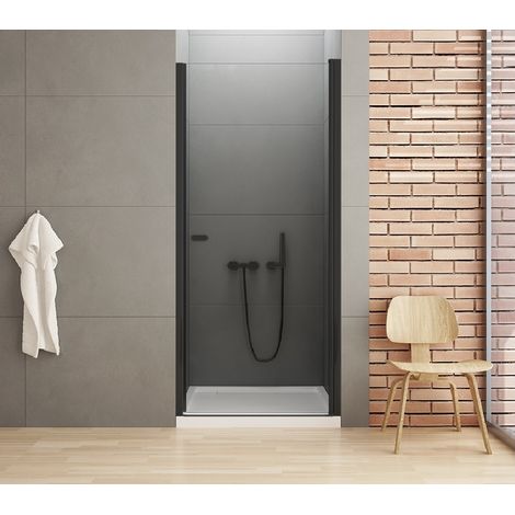 Porte de douche pivotante 70 cm noir RHODES BLACK (1/5)