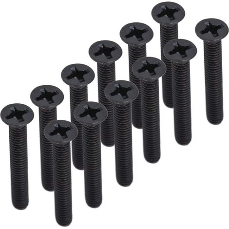 Zoternen 50 pièces Vis à tête fraisée M3 DIN 965 Noir zingué Vis à tête fraisée Assortiment Kit Vis à métaux (M316) (1/5)