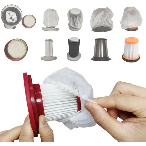 Lot de 100 filtres jetables pour aspirateur à main, filtre universel, 7 x 10 x 10 cm (1/5)