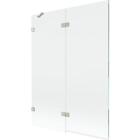 Mexen Lunar paroi de baignoire à 2 volets gauche 130 x 150 cm, transparent, nickel brossé - 897-130-100-97-00-L (1/5)