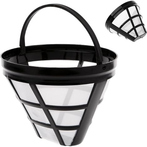 filtres à café permanents taille 4, réutilisables pour 8 à 12 tasses de café, en acier inoxydable et tissu, lavables, compatibles lave-vaisselle, sans papier, filtre permanent, filtre à café pour (1/5)