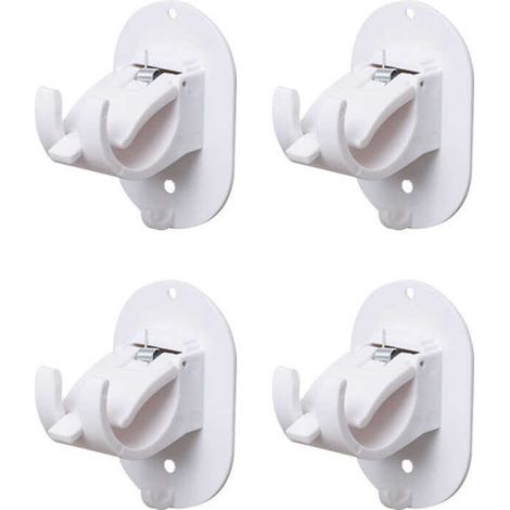 Confezione da 4 staffe per asta per tende senza foratura, fissaggi e ganci autoadesivi per asta per tende, adatti per bagni, camere da letto e cucine (confezione da 4, bianco)