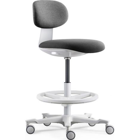Arbeitsstuhl / Counterstuhl WORK MF2 W Sitz Stoff / Rücken Stoff dunkelgrau hjh OFFICE (1/5)