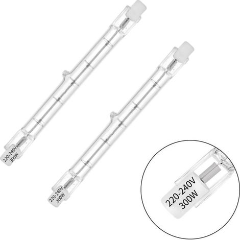 Tube de lampe halogène, J118【300W】230V, 3100lm 2800k, culot R7S, ampoule, tube de lampe halogène au tungstène, lumière blanc chaud 2 pièces (1/4)