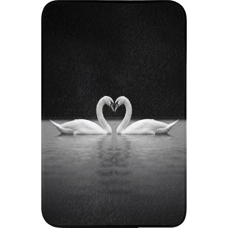 TAPPETINO PER WC Cigni - Cuore - Nero - Bianco 50x80 cm