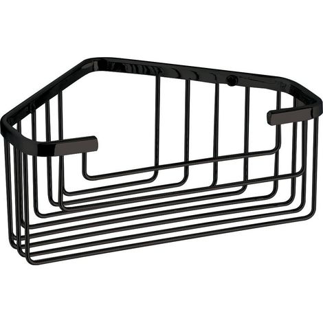 Portasapone angolare per doccia in filo inox design nero opaco