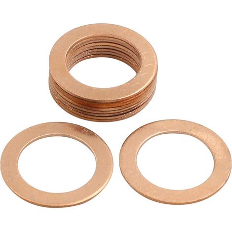 10pcs Joint Cuivre 20mm Dia Interne Rondelle Cuivre bagues étanchéité raccord plat (1/3)