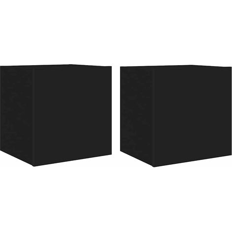 Maison Exclusive - TV-Wandschränke mit LED-Leuchten 2 Stk. Schwar