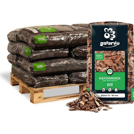Galamio Rindenmulch Kiefer Mittel 60l x 12 Sack 720l 12er